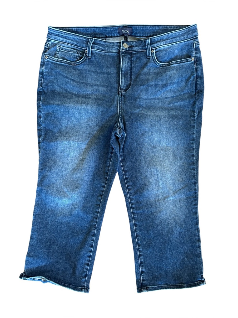 NYDJ Blue Denim Jean Clamdigger Capri Pants Size‎ 16